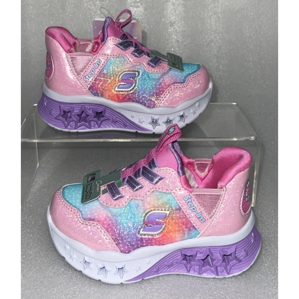 S Sport By Skechers Olive Sneakers Light‎ Up Stretch Laces Toddler Girls Size 6